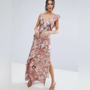ASOS Pink Embellished One Shoulder Sundress